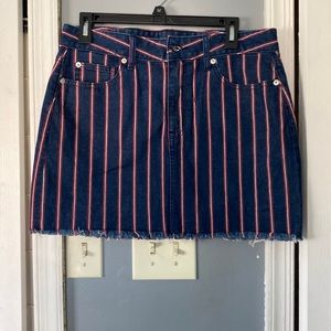 American Eagle Striped Jean Skirt